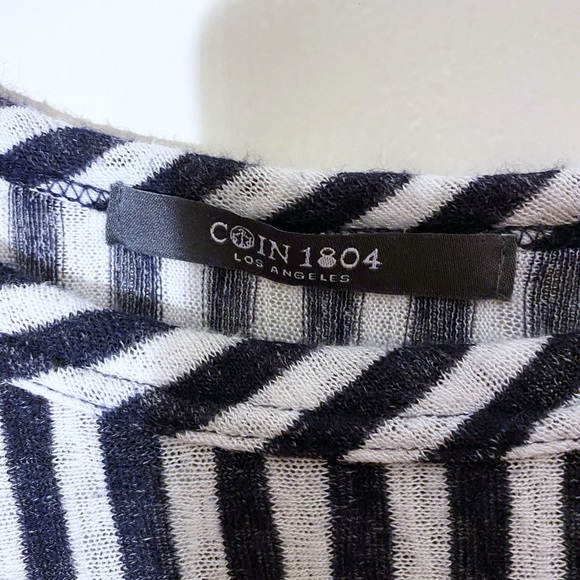 COIN 1804 LOS ANGELES  black and white striped shirt size M - Picture 3 of 6